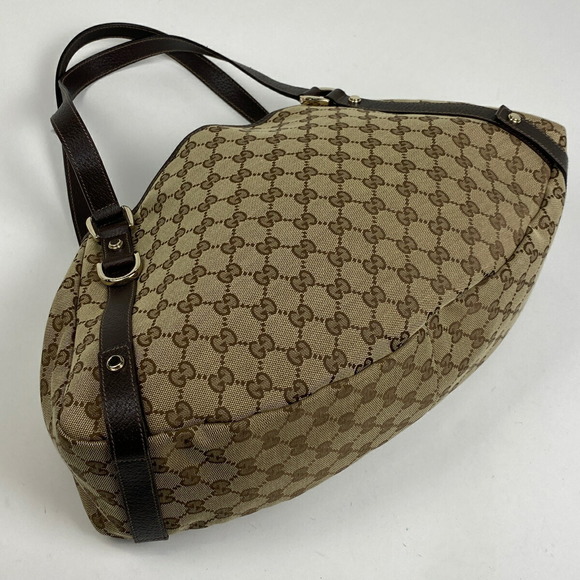 Gucci GG Canvas GG Tote Bag Brown Pattern Abby Tan - Picture 1 of 6